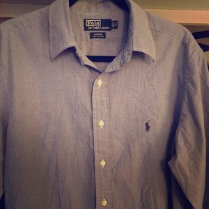 Men’s Polo Button-up Casual Dress Shirt